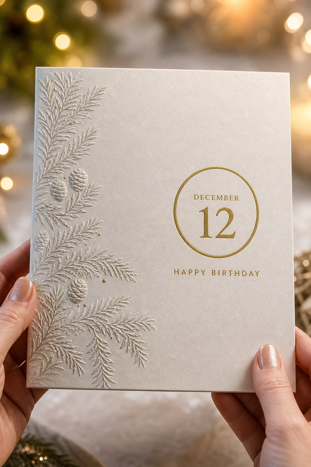 Classic editorial birthday card with date badge