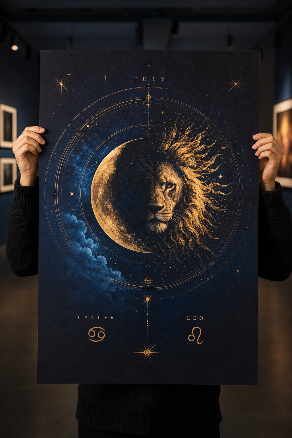 Star-sign themed poster with soft celestial details