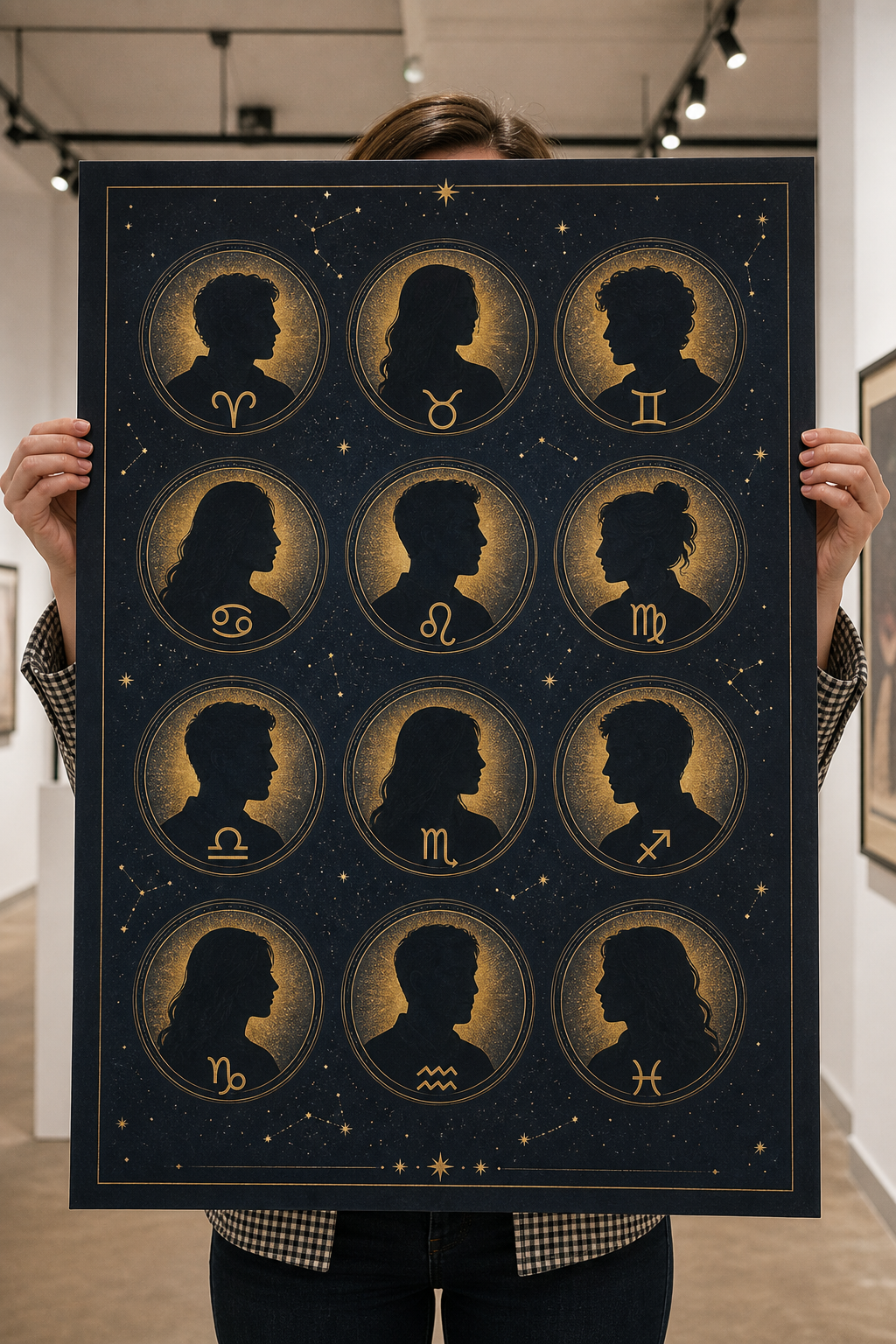 Star-sign themed poster with soft celestial details