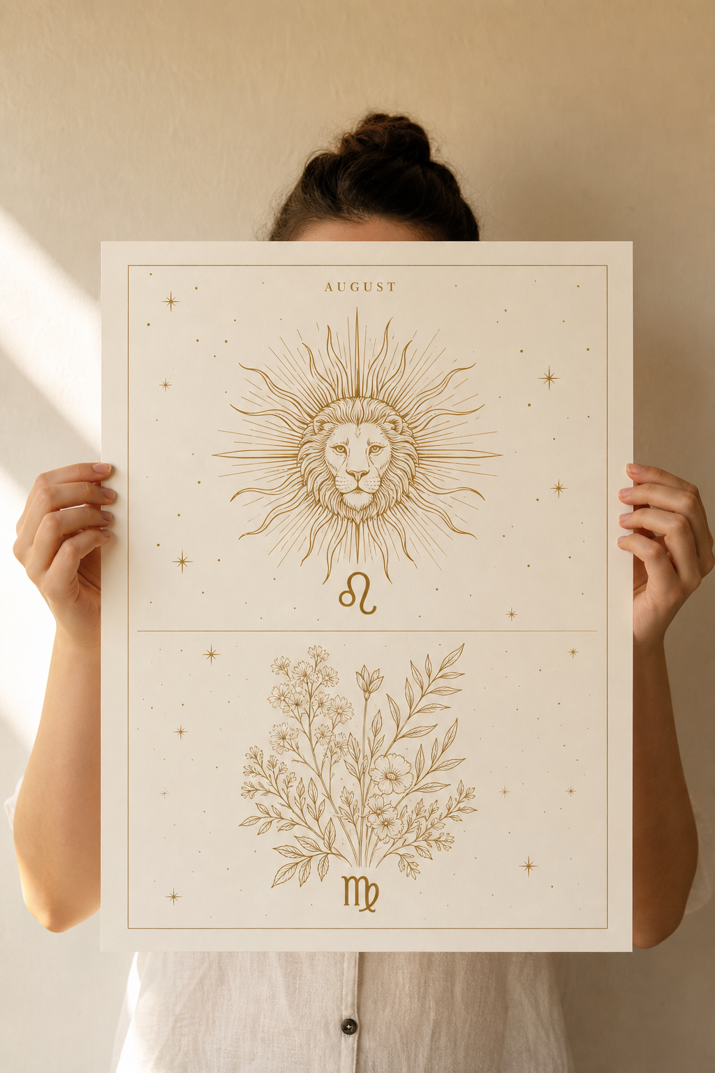 Star-sign themed poster with soft celestial details