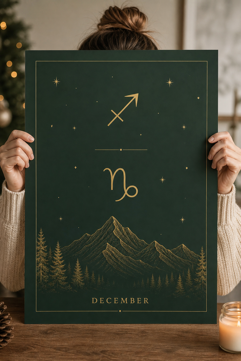 Star-sign themed poster with soft celestial details