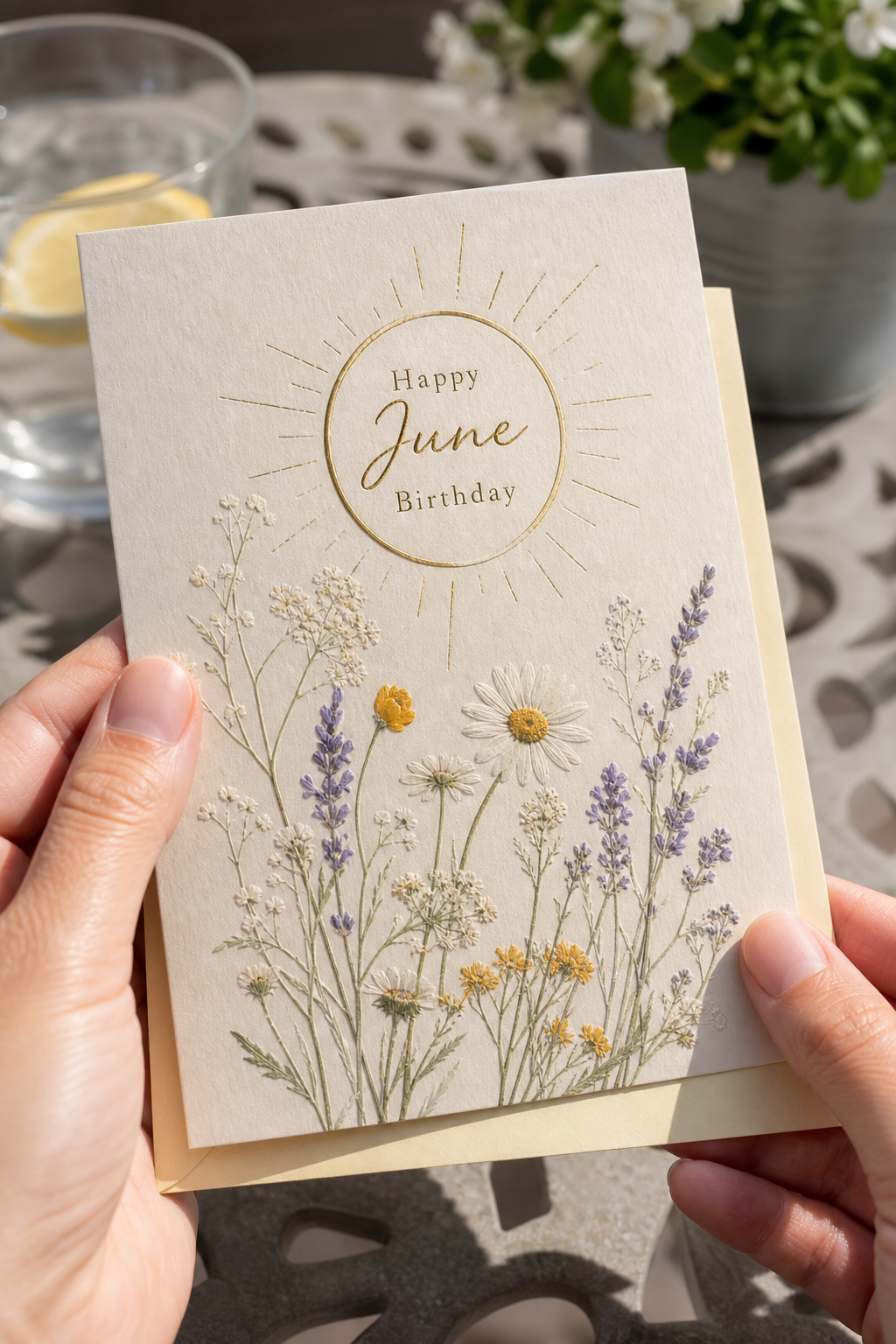 Classic editorial birthday card with date badge