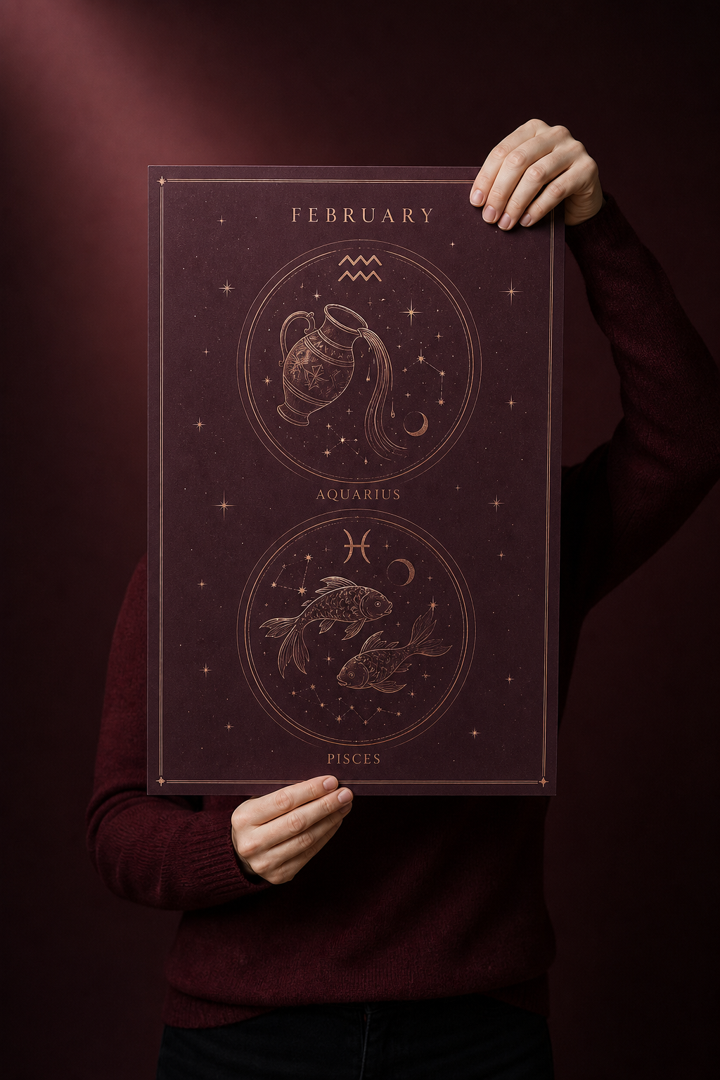 Star-sign themed poster with soft celestial details