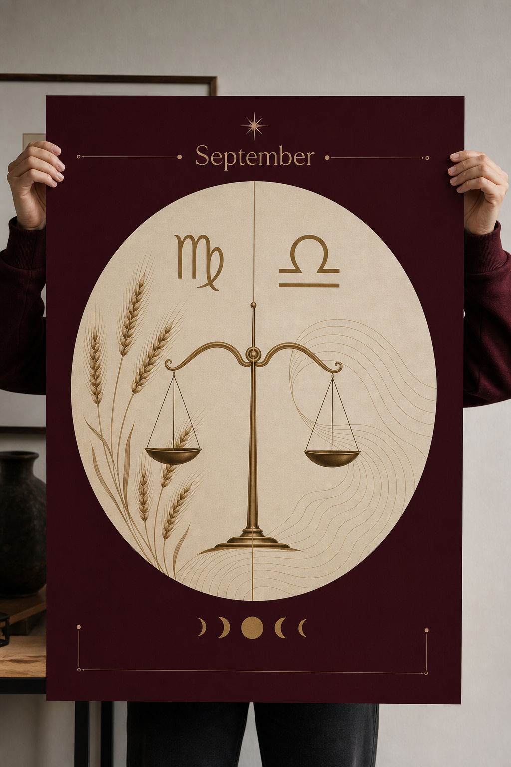 Star-sign themed poster with soft celestial details