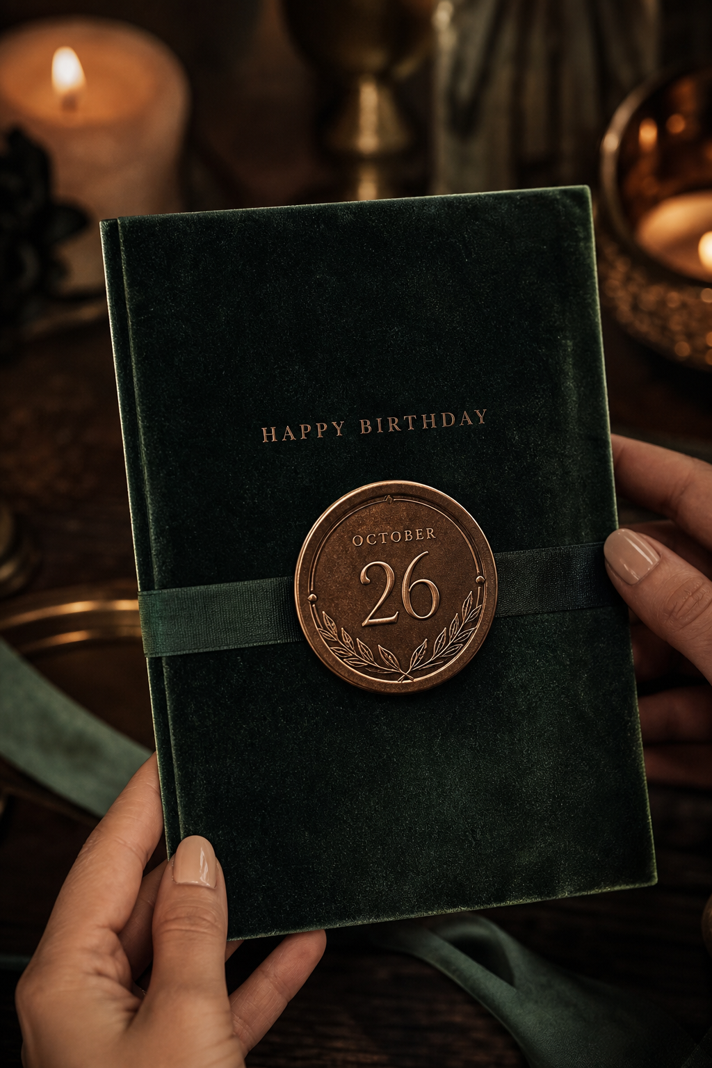 Classic editorial birthday card with date badge