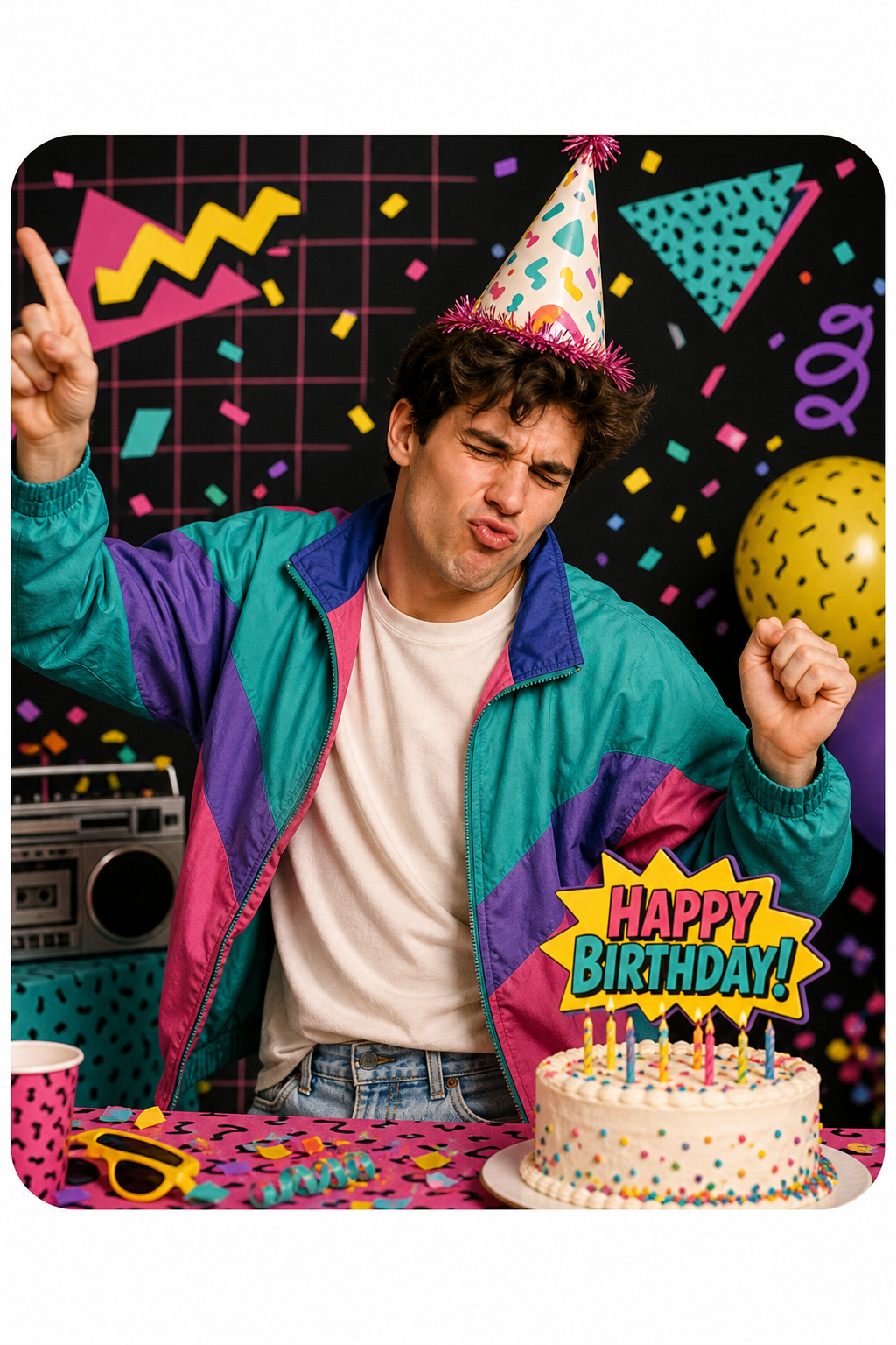 Retro Party birthday meme generator style