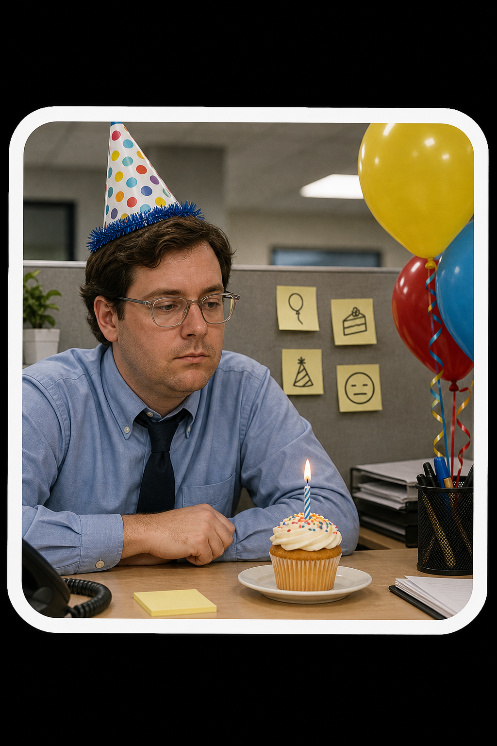 Deadpan Office Note funny birthday meme generator style