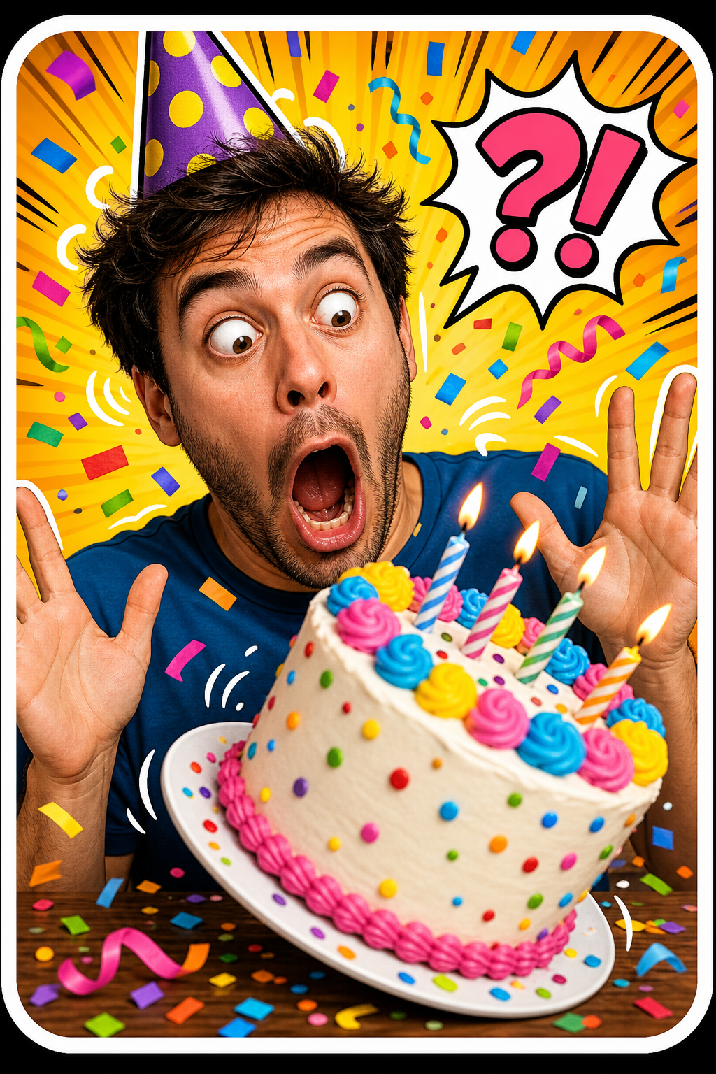Cartoon Overreaction funny birthday meme generator style