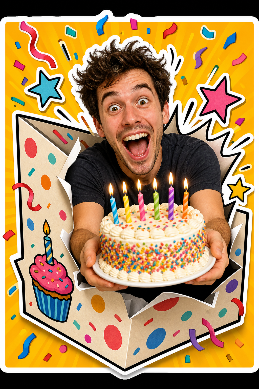 Comic Celebration birthday card meme generator style