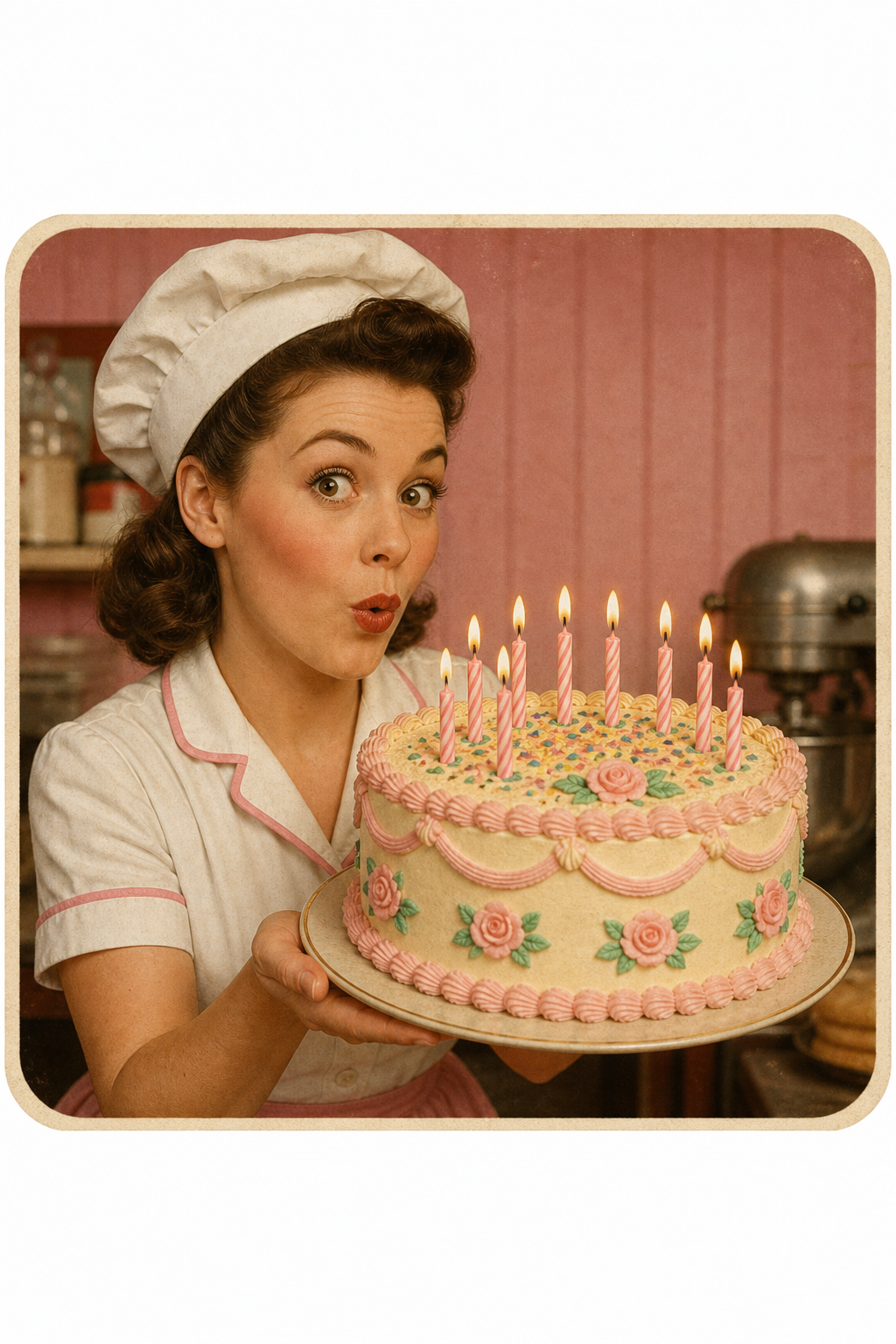 Retro Bakery birthday cake meme generator style