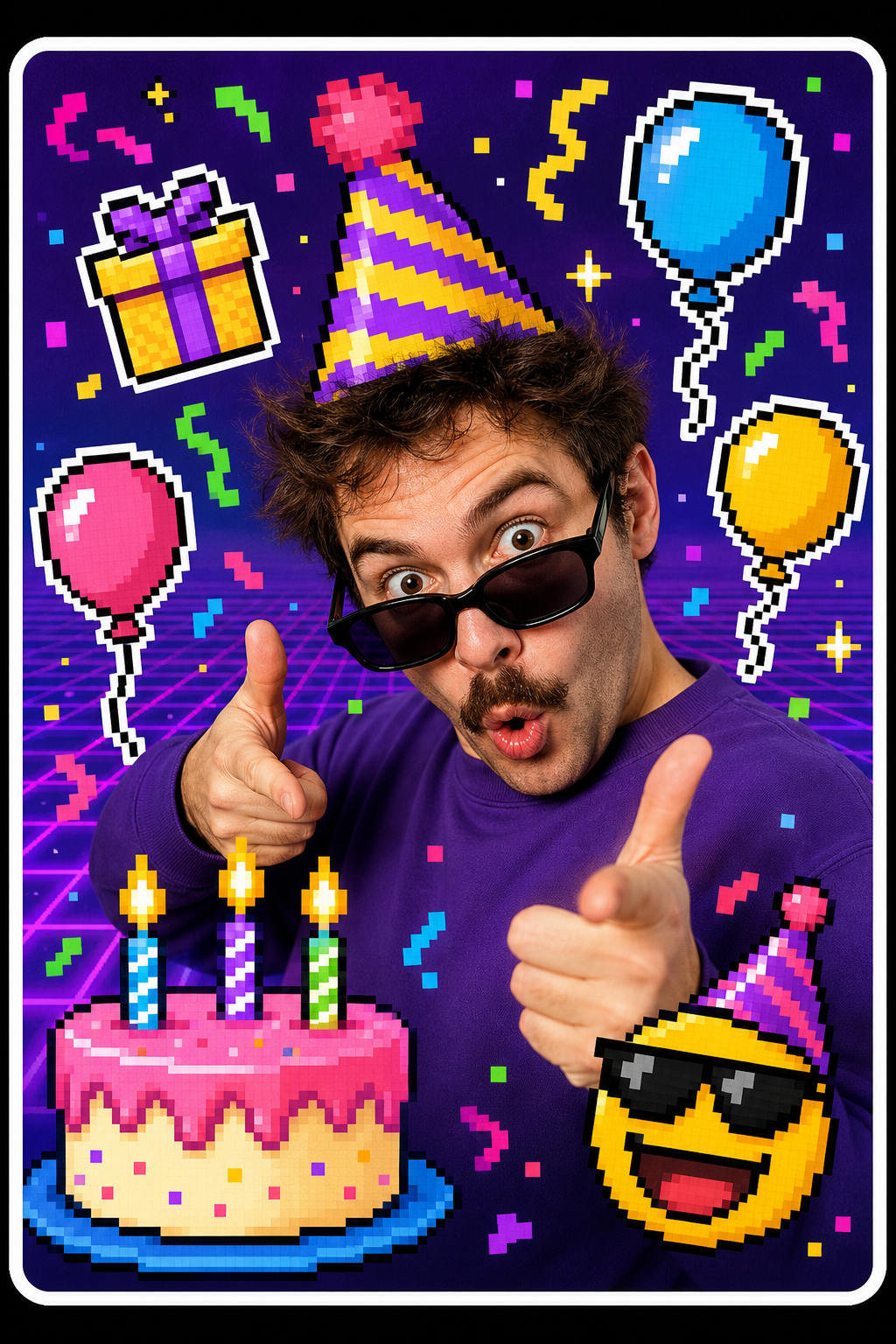 Retro Internet Energy funny birthday meme generator style